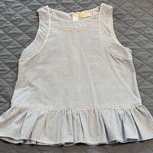 Striped Blue and White Women’s Sleeveless Top